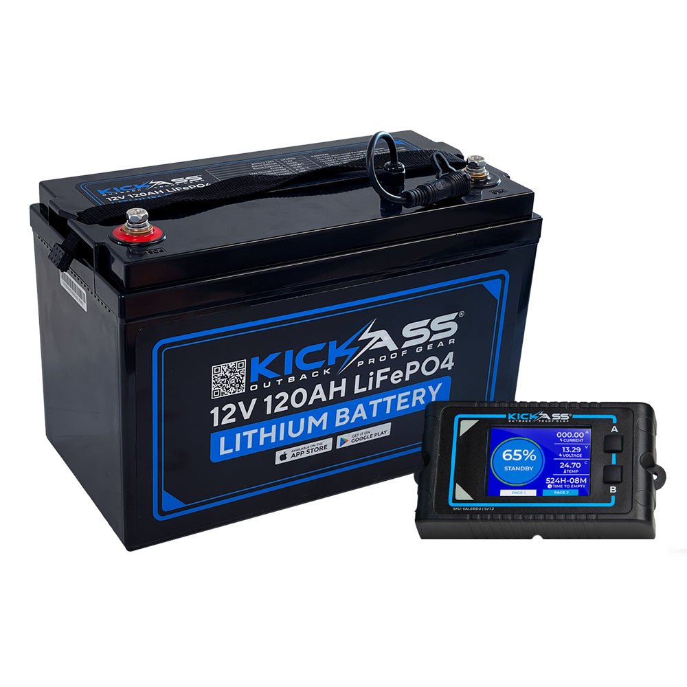 KickAss 12V 120AH LiFePO4 Lithium Battery & Remote Display Unit