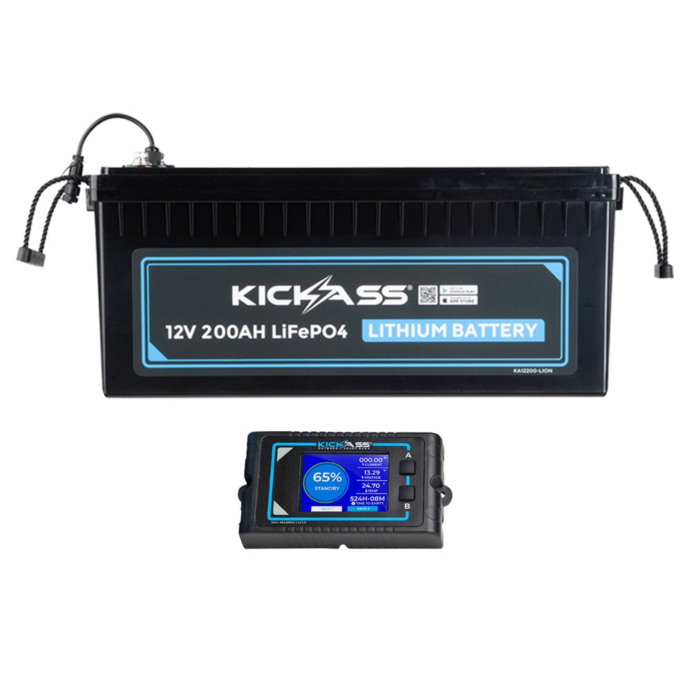 KickAss 12V 200AH LiFePO4 Lithium Battery & Remote Display Unit