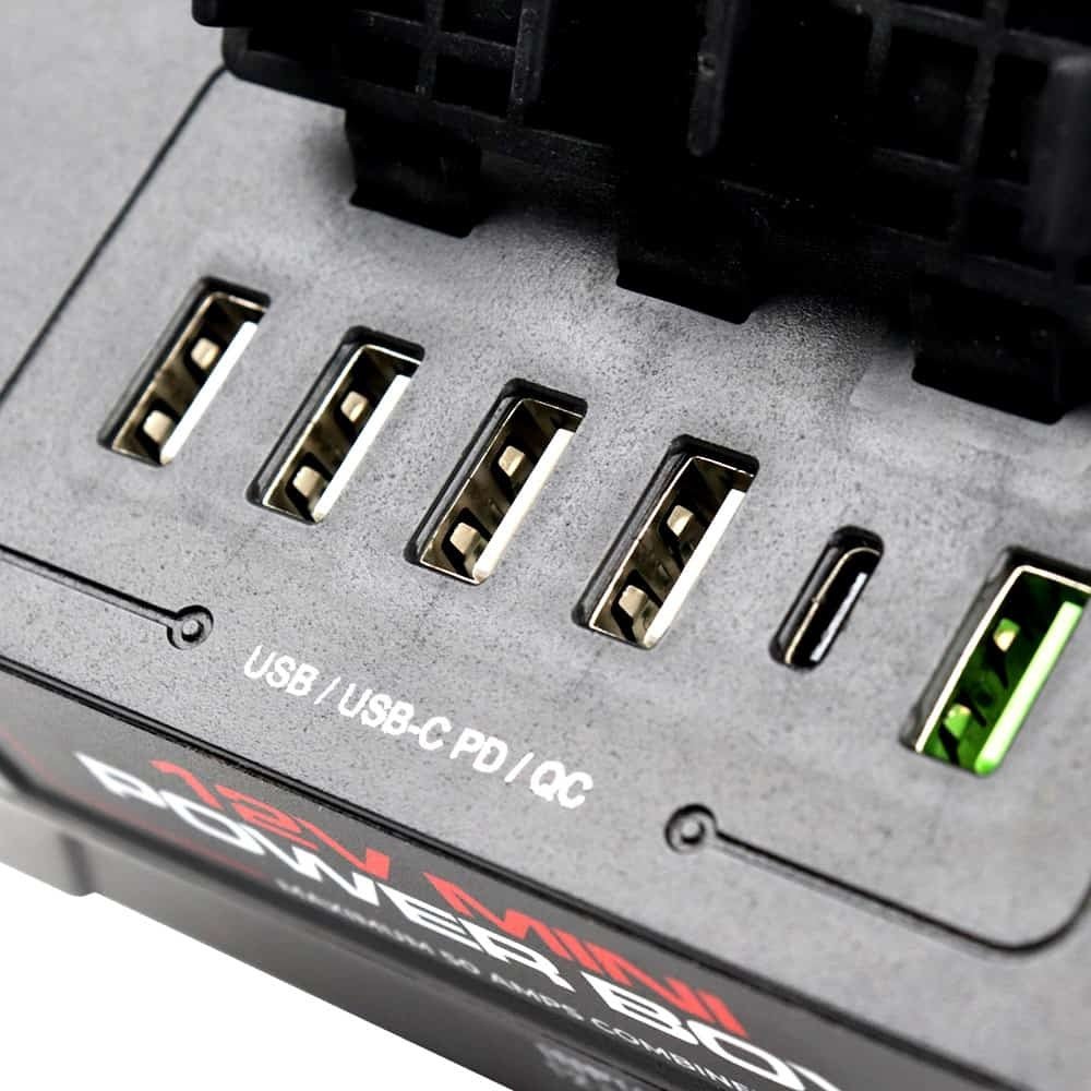 KickAss 12V Mini Power Box - 2 x Anderson, 6 x USB & 3 x Cig Sockets