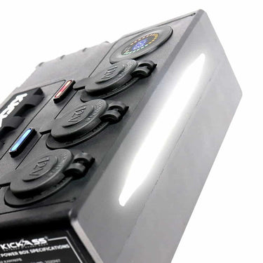 KickAss 12V Mini Power Box - 2 x Anderson, 6 x USB & 3 x Cig Sockets