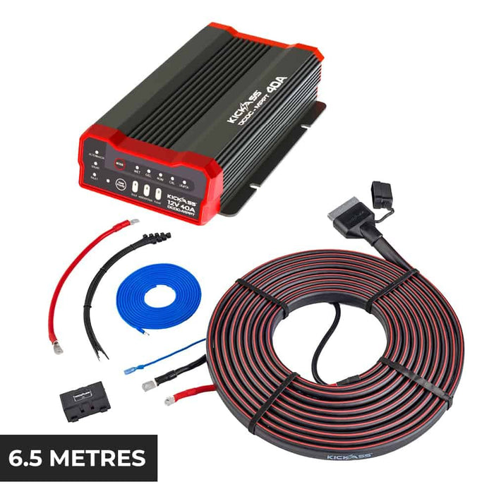 The KickAss 40A DCDC Charger & 6.5M Heavy Duty DCDC Wiring Kit ...