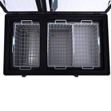 KickAss 75L Portable Camping Fridge/Freezer & Premium Fridge Slide/Table Combo