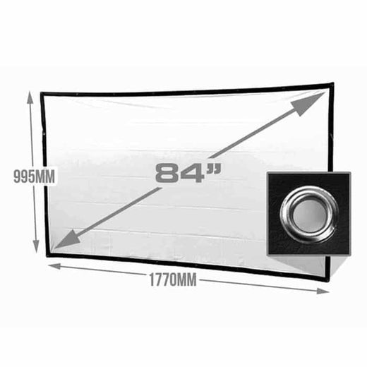 KickAss Portable Outdoor Cinema Projector Screen with Eyelets - 84"