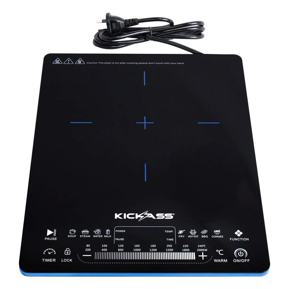 Compact Induction Cooker The KickAss QuickFire 2000W Portable Induction Cooktop For Camping ...