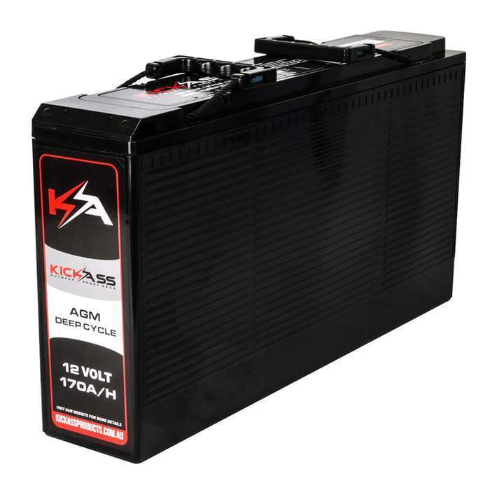 KickAss Slim 12V 170AH Deep Cycle AGM Battery with 22 AMP Charger  Alt 1 Image
