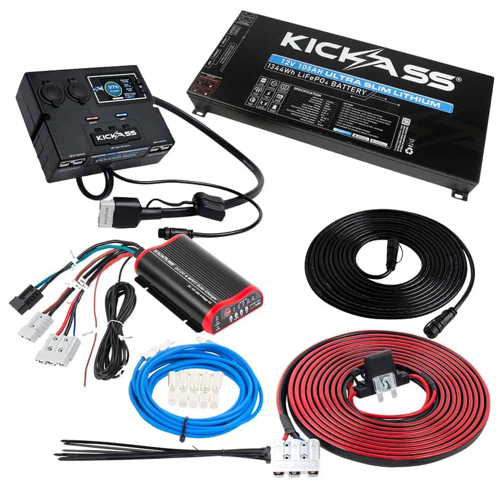 KickAss Ultra Slim 105AH Lithium Battery Complete Pack