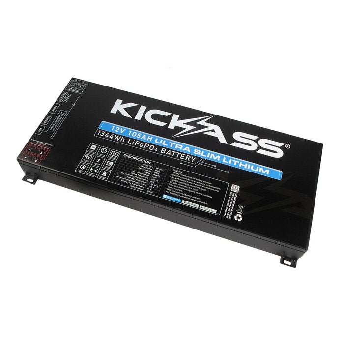 KickAss Ultra Slim 105AH Lithium Battery with Bluetooth